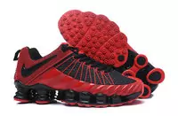 nike hommes shox tlx avenue synthetic leather red black